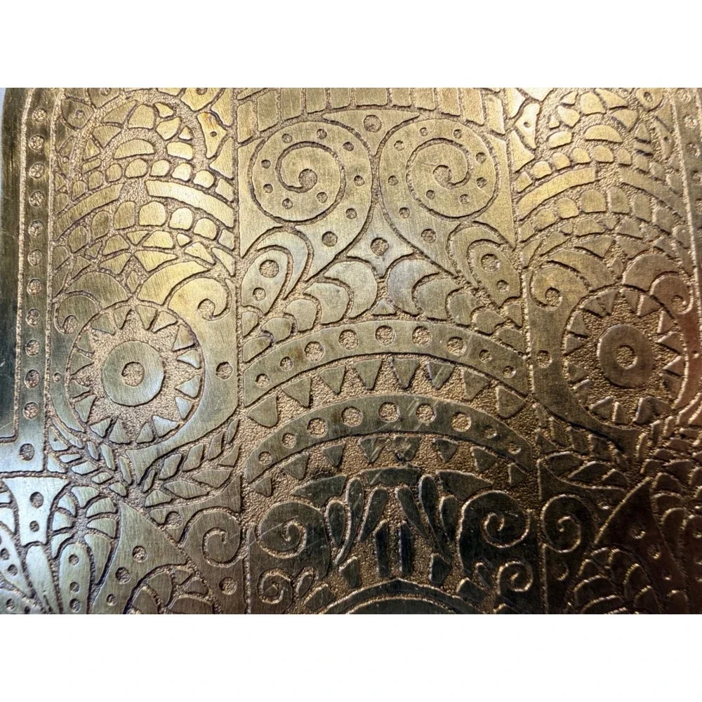 Vintage Etched Hamsa Hand Wall Hanging Plaque Evil Eye Protection Talisman